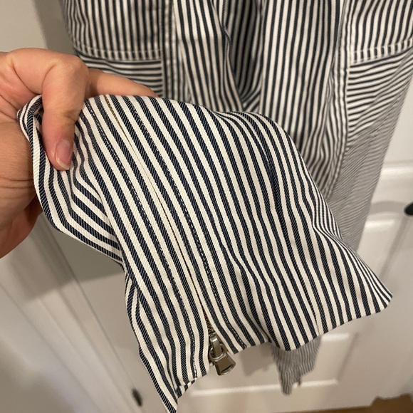 Jonathan simkhai one piece striped denim jumper with zippers size 4 - Picture 4 of 11